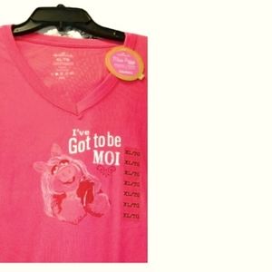 Sesame Street Got To Be Moi Miss Piggy Ladies Tee Shirt Sz XL Hallmark Orange